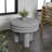 Rashida 13.5" Modern Round Polyresin Indoor Outdoor Accent Coffee Table, Weather Resistant Ribbed Stacked Ring, Gray Frosted-33506924-53856576