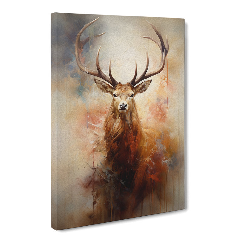 Stag Gestural - No Frame Print, 76cm H x 50cm W x 3cm D