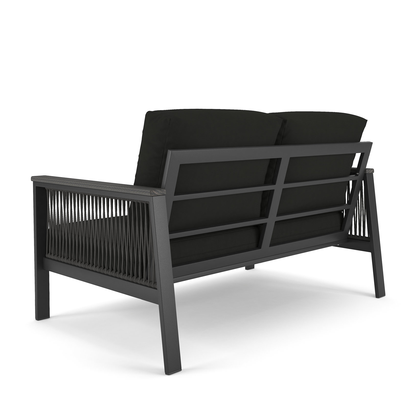 Townsend 55'' Wide Outdoor Loveseat with Sunbrella® Cushions, Canvas Granite Sunbrella® Canvas, Gray/Gray