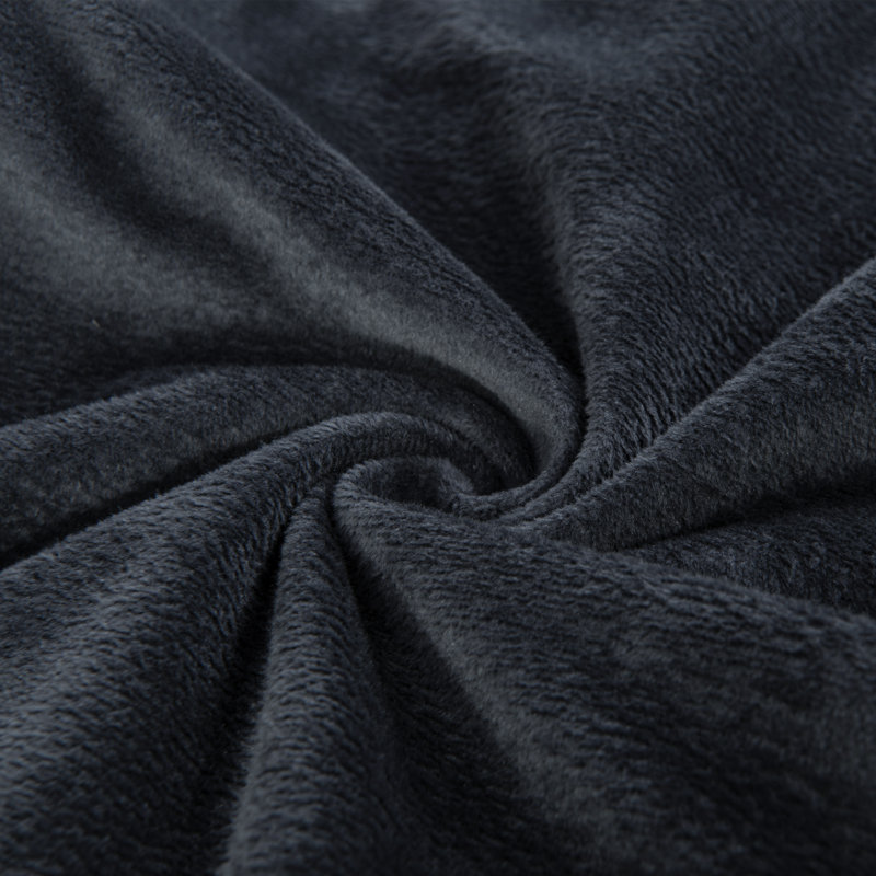 Housse de coussin carré en velours, Gris anthracite, H 26 po x l 26 po