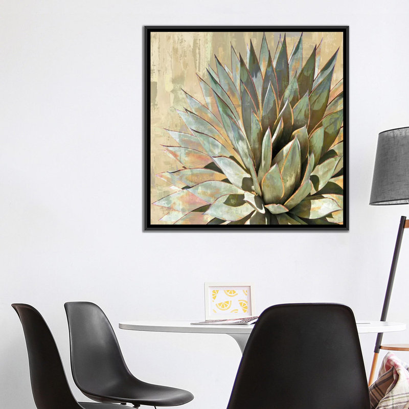 «Succulent I», impression sur toile, H 18 po x l 18 po x P 1,5 po, Toile avec cadre noir, Pas de tapis