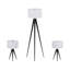 Metal,S,3,26,60"H,Table&Floor Tripod Lamps,Blk
