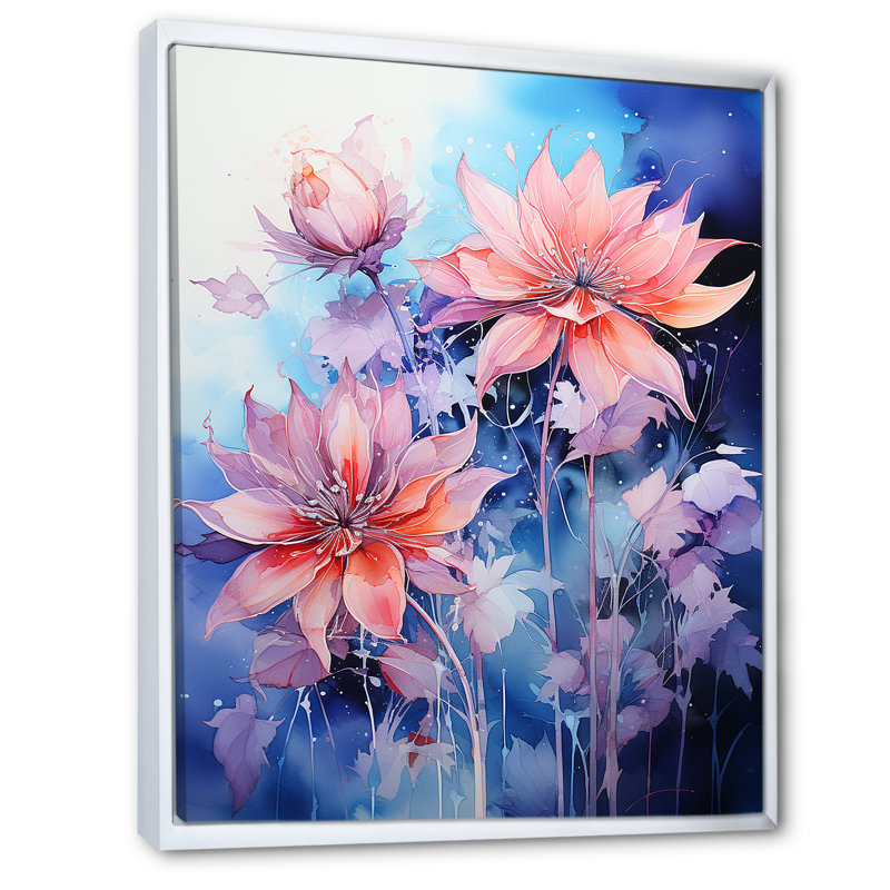 Dalonte Meadow Columbine Dreams sur toile, H 32 po x l 24 po x P 1 po, Cadre flottant blanc