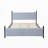 Striped Rubberwood Upholstered Bed-1653583328
