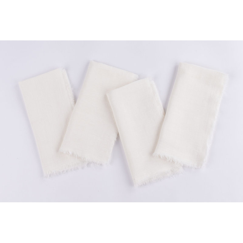 ENSEMBLE DE serviettes de table en lin RAPHAEL (ensemble de 4), Ivoire