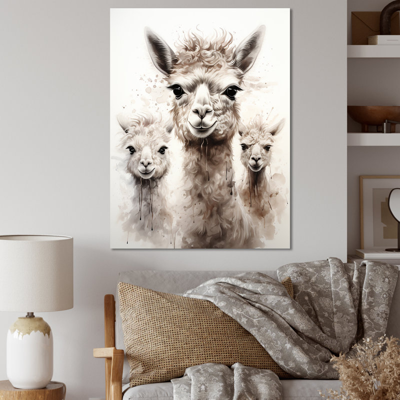 Laine d'alpaga grise Grace II - Alpaca, art mural, Toile tendue, H 32 po x l 24 po x P 1 po