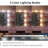 Milah Desk With Power Outlet, 11 Drawers Makeup Milah With Lighted Mirror, 3 Colors Adjustable, Glass Top Milah With Chair, 4 Shelves And Fold-Up Panel, Milah Set For Bedroom, Dressing Room-1185735540