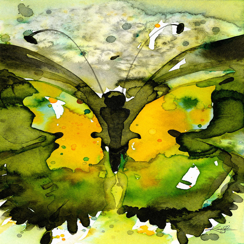 Ensemble de housse de couette DiaNoche en microfibre par Kathy Stanion - Aquarelle papillon 36
