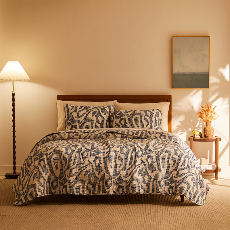 Ensemble de courtepointe légère surdimensionnée avec taies décoratives Khari par Southshore Fine Linens, Bleu