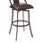 Bomford Contemporary Swivel Matte Black Metal Bar Height Bar Stool with Faux Leather Seat-347355086-347355084