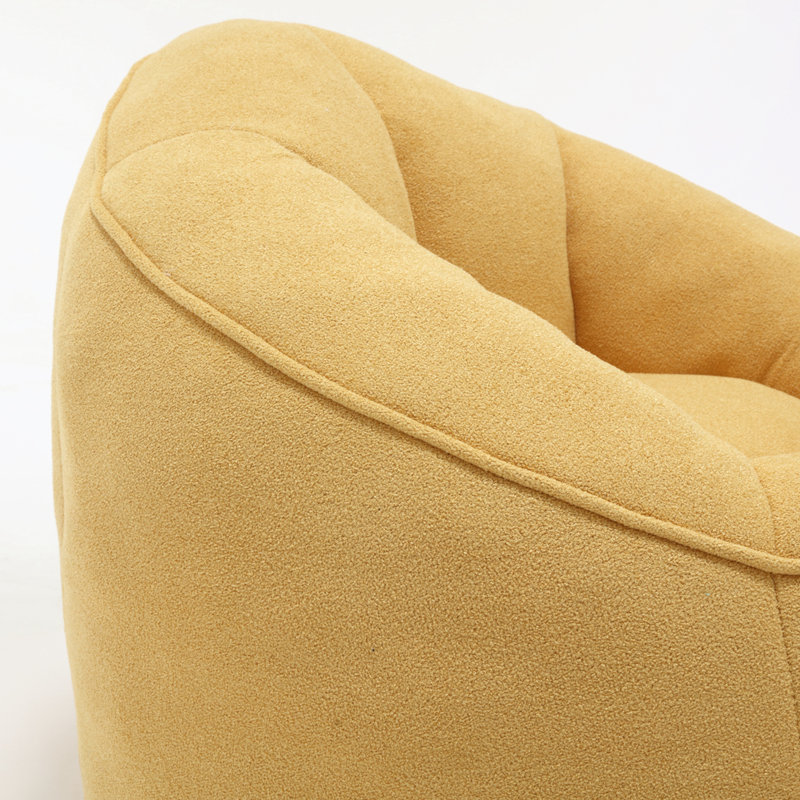 Fauteuil demi-tonneau avec repose-pieds 37,4 po Eryn, Microfibre / microsuède jaune