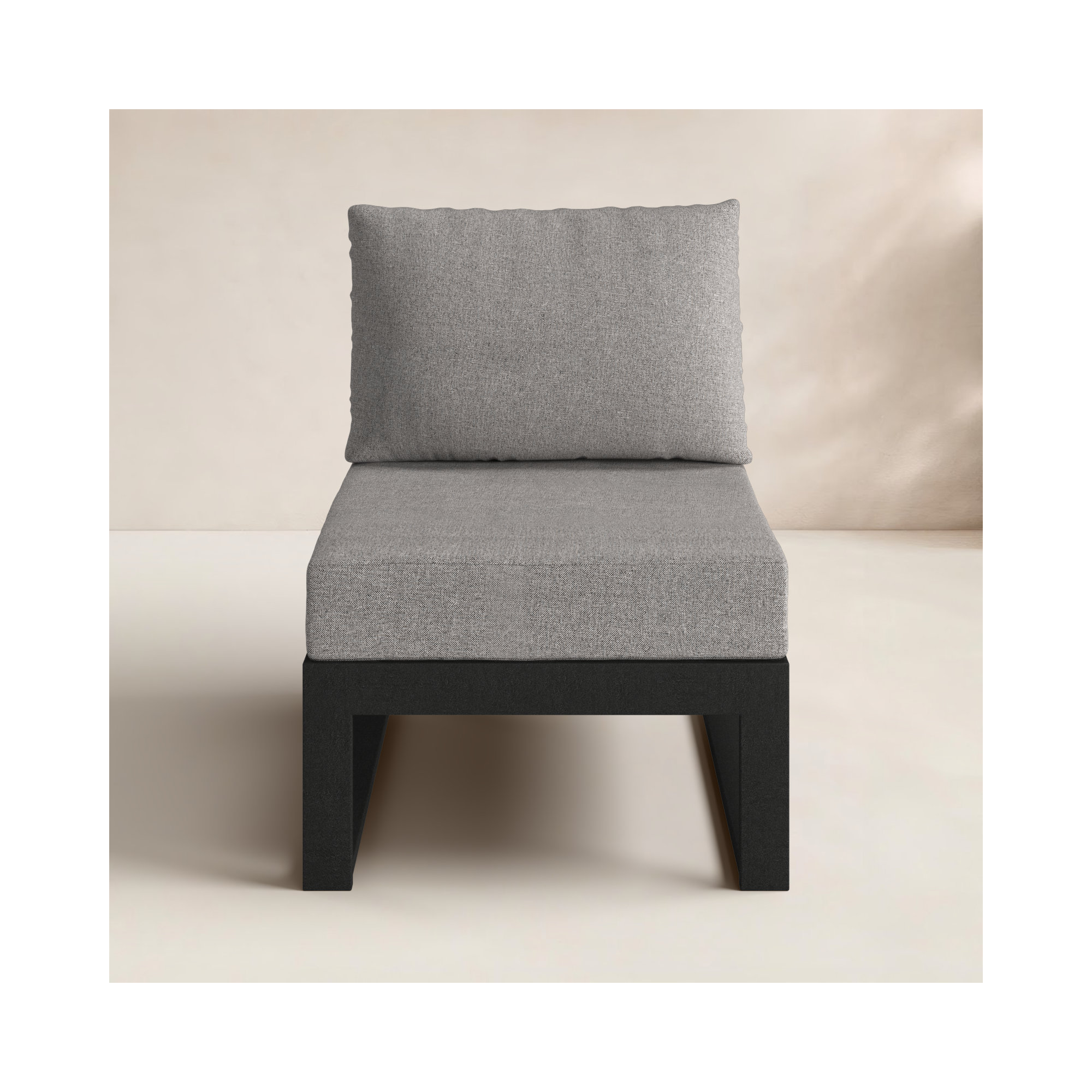 Edge Modular Armless Chair, Grey Revolution®, Black