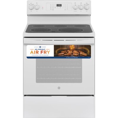 30"" 5.3 cu. ft. Freestanding Electric Convection Range with No Preheat Air Fry -  GE Appliances, JB735DPWW