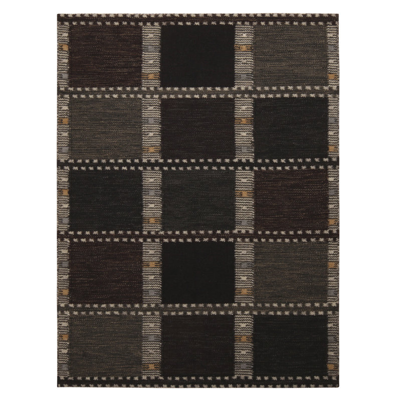 Scandinavian Wool Geometric Area Rug, Recatangle 10' x 14'