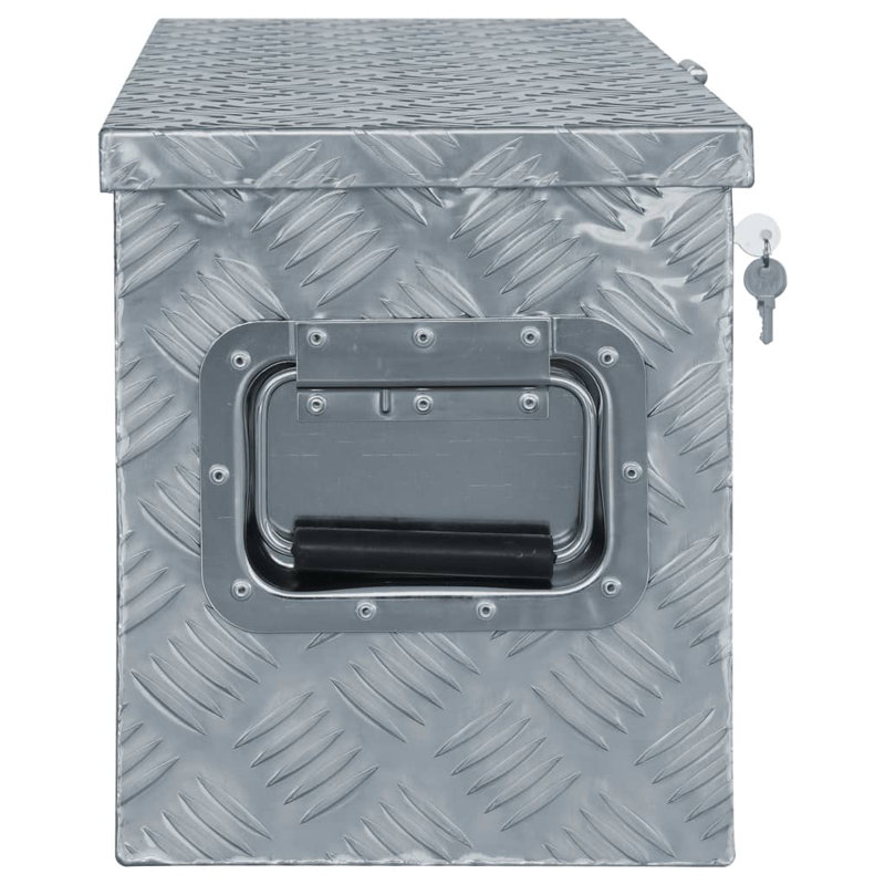 Williston Forge Decorative Bin, 30cm H x 61.5cm W x 26.5cm D, Silver
