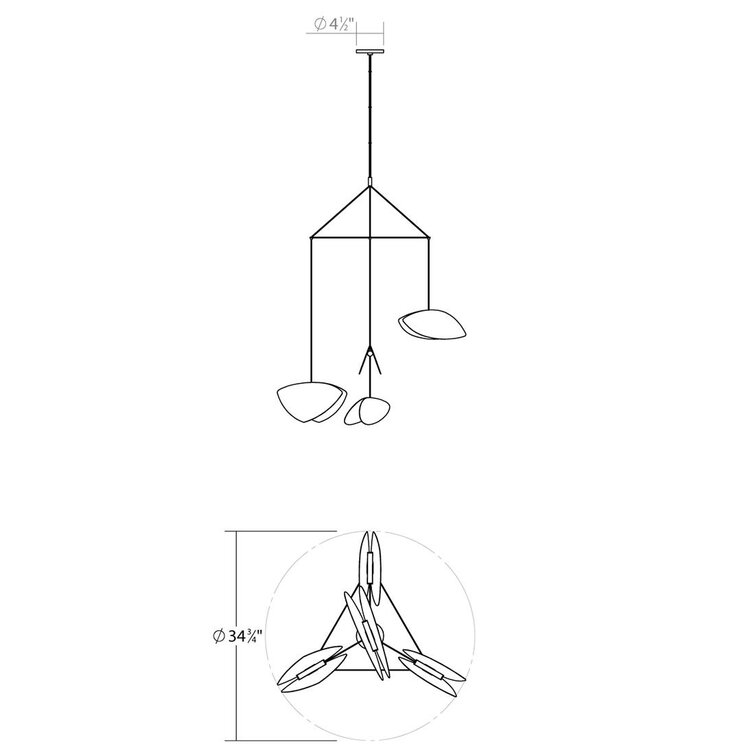 Sonneman Papillons™ 4 - Light LED Unique/Statement Pendant