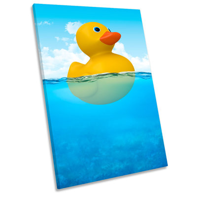 X0169 Rubber Duck Bathroom 1 Piece Wrapped Canvas Wall Art