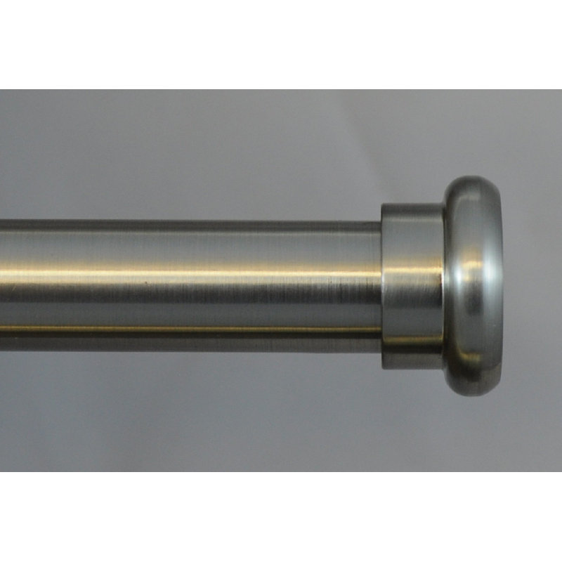 Tringle à rideaux simple 0,75 po Poppe, 0,75 po x l 120 po x P 0,75 po, Acier brossé