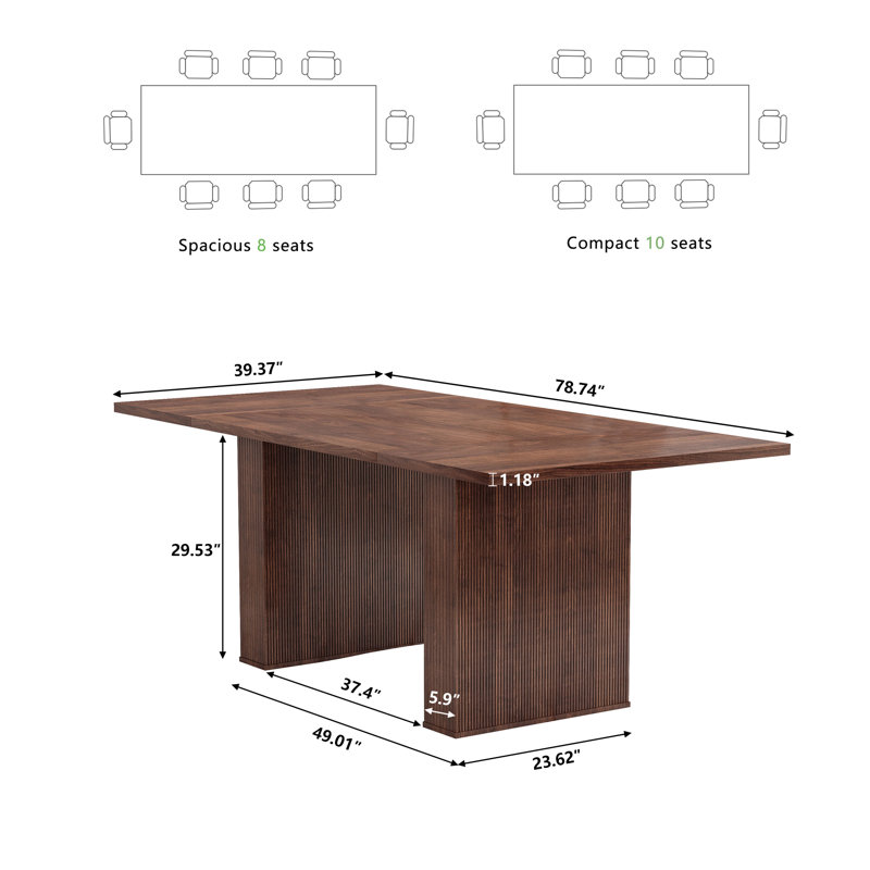 Corenda Rectangular Dining Table, Walnut
