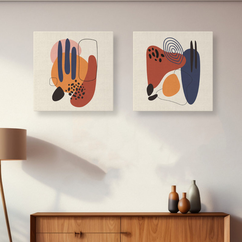 Stunning Decorative Canvas Paintings (2 Pieces), 19.7 x 19.7 Inches Each | 100% Canvas with 100% Wooden Frames | Perfect for Living Room & Bedroom Decor, Adds Elegance and Style to Any Space