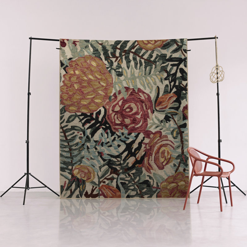 Tapis décoratif créatif moderne avec motif multicolore de feuilles et de fleurs, Rectangle 2 pi 8 po x 5 pi