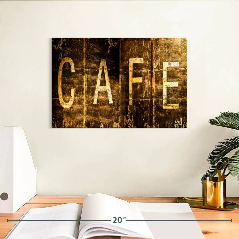 Kema Grunge Cafe Wall Sign, 8" H x 12" W