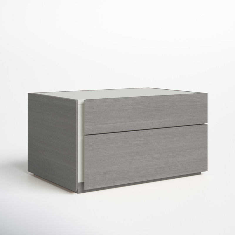 Mcgruder 2-Drawer Nightstand, Gray, Left