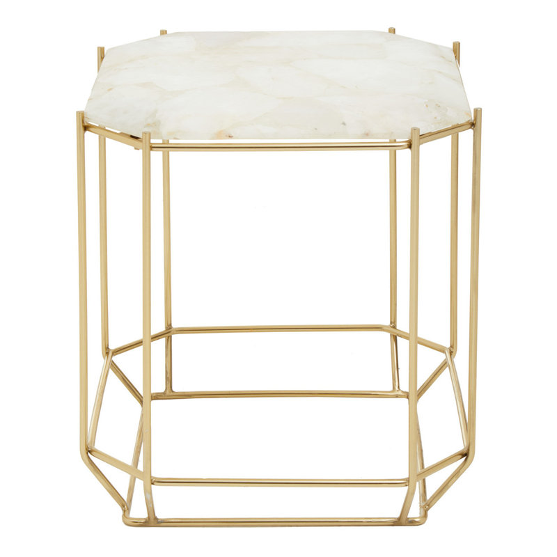 Jaipur White Quartz Side Table