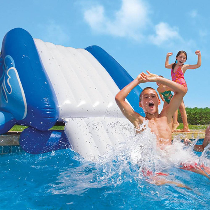 Blue and White Inflatable Vinyl Water Slide