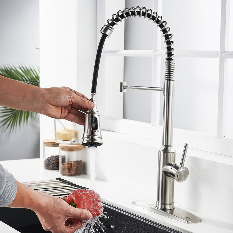 Blue Elephant Pull Down Kitchen Faucet, Brushed Nickel