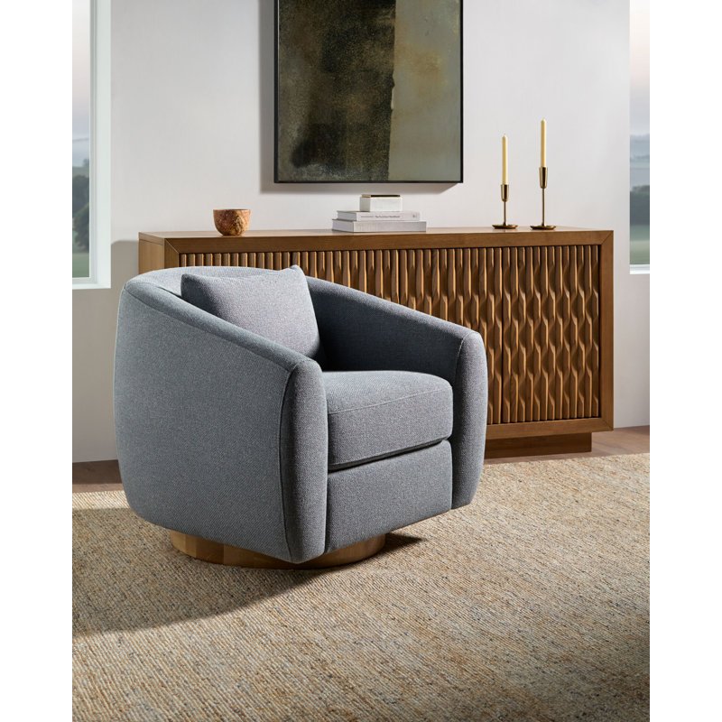 Becki Owens x Surya Loma Swivel Chair, Blue