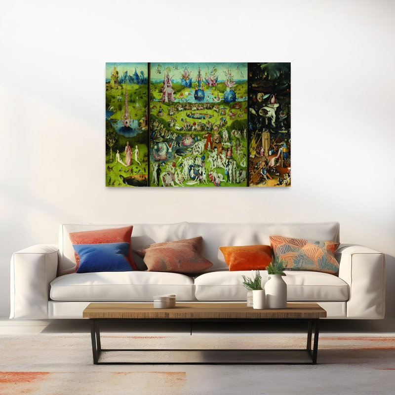 The Garden Of Earthly Delights 1504 Classic Surreal Wildlife Wall Art Print by Hieronymus Bosch - Wrapped Canvas Print