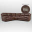 Canapé modulaire inclinable en cuir de 123 po, 2 fauteuils inclinables électriques, support lombaire réglable et appui-tête-201256893-201256864