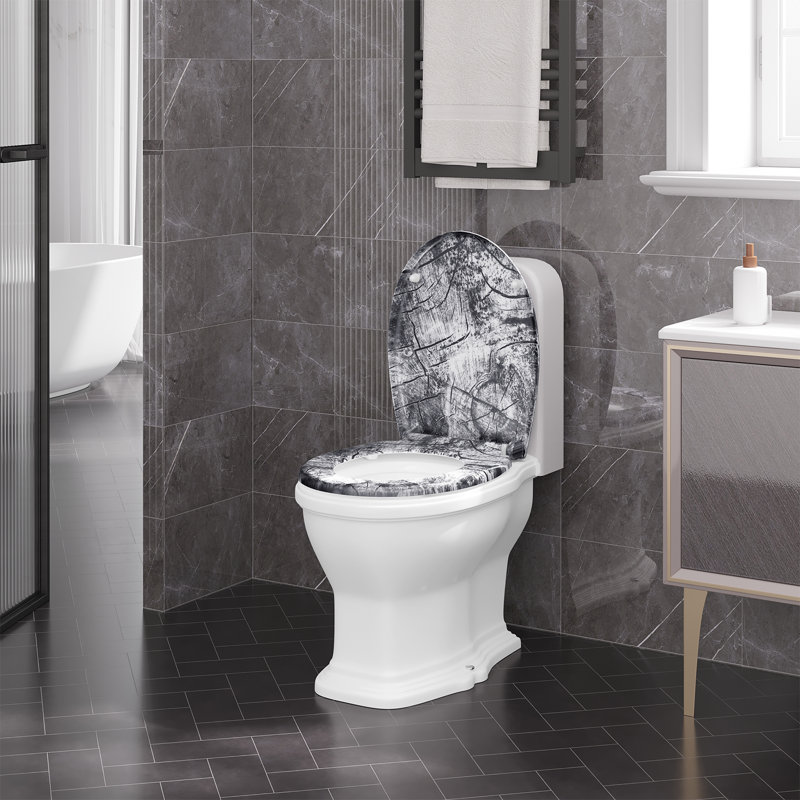 Toilet Seat With Soft-Close Mechanism, Quick Release Function, O-Shaped Toilet Seat With Mounting Fittings, 175Kg Load Capacity