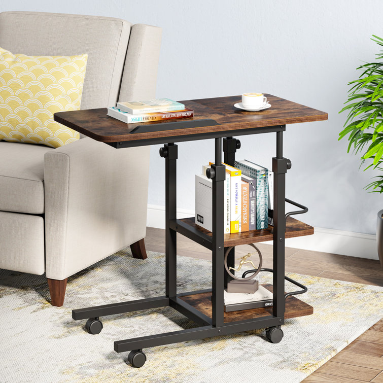 Inbox Zero Hoper Height Adjustable C Table with Storage, Mobile Couch Side  Table with Tiltable Drawing Board & Reviews