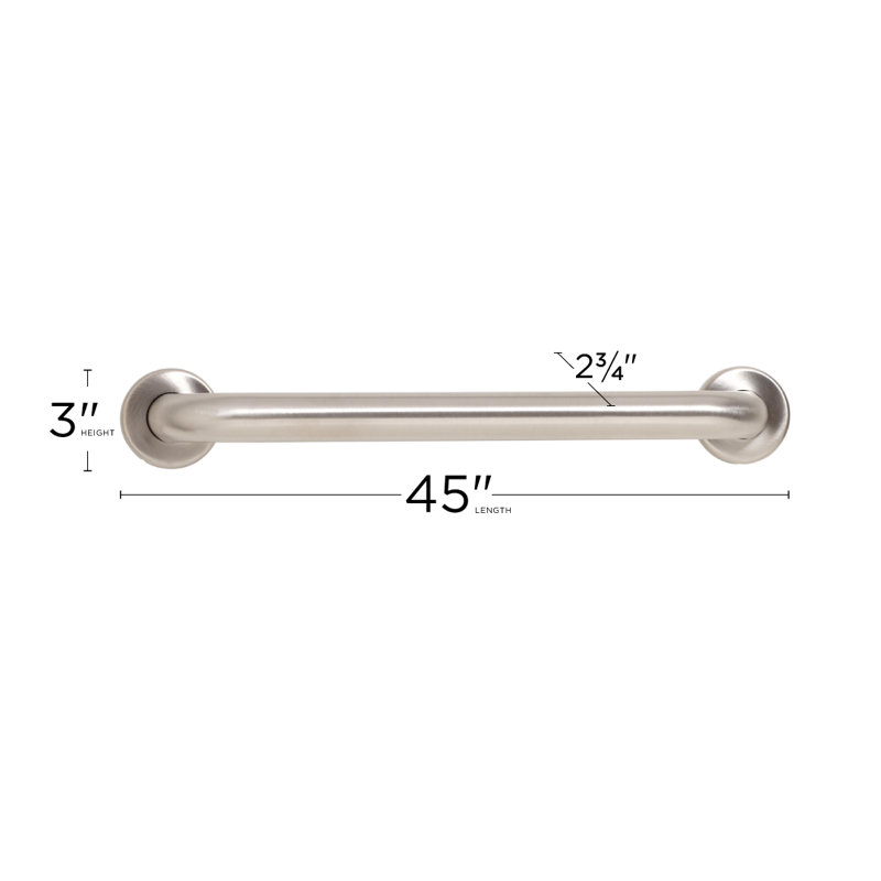 Straight Bathroom Safety Grab Bar, 42" W, Polished