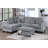 Contemporary Style 3Pc Sectional Set Right Arm Chaise Left Arm Sofa W/ USB Port Storage Ottoman Throw Pillow Wooden Legs Fog Finish Primary Living Room-388915577