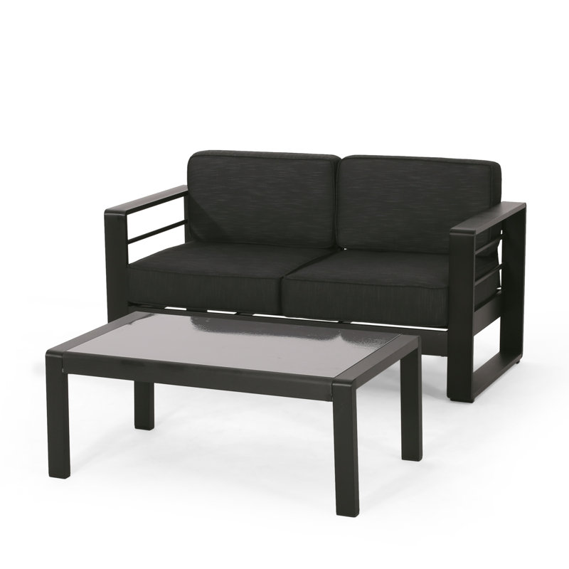 Riviera 2 - Person Patio Conversation Set with Cushions