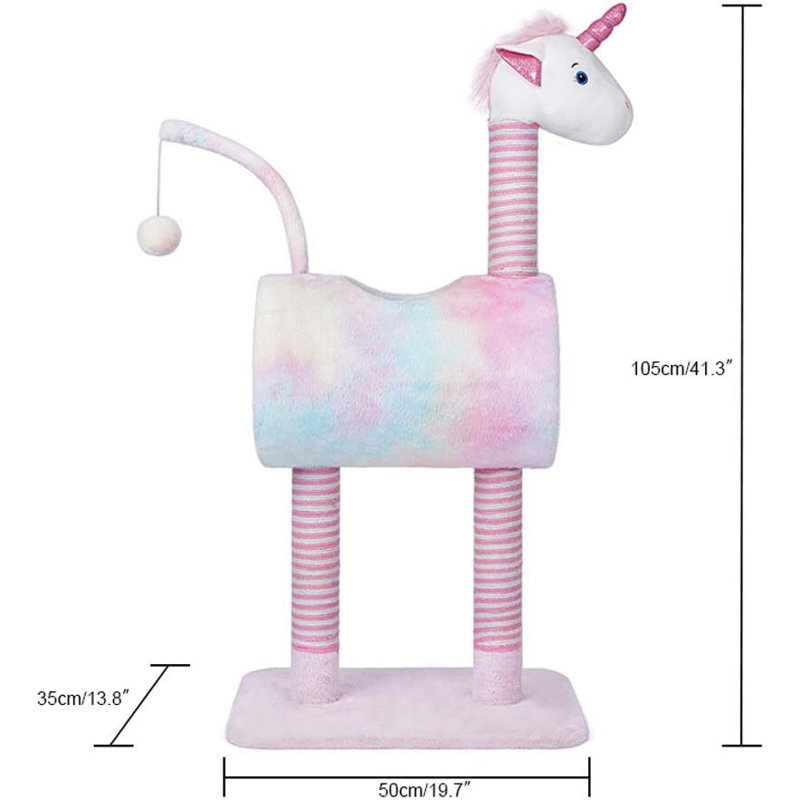 Unicorn Cat Tree – Climbing Tower with Sisal Scratching Posts, Cozy Perches for Cats