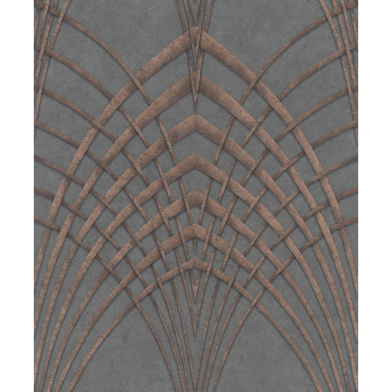 Rouleau de papier peint texturé L 33 pi x l 21 po Renatus, Gris / argent / or