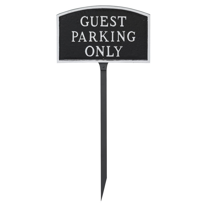 Guest Parking Only Statement Garden Sign, Black/Silver