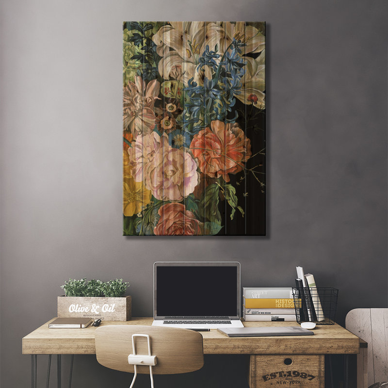 Floral baroque II, H 26 po x l 18 po x P 1,5 po