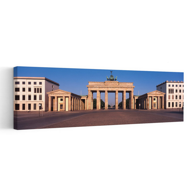 Facade of a building Brandenburg Gate Berlin Germany 1 Piece Wrapped Canvas Panoramic Wall Art, 50.8 cm H  x 152.4 cm W