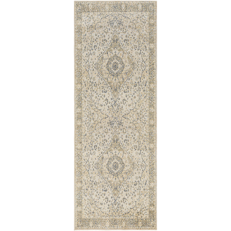 Machine Washable Traditional Boho Camel Area Rug, Runner 79 x 221cm
