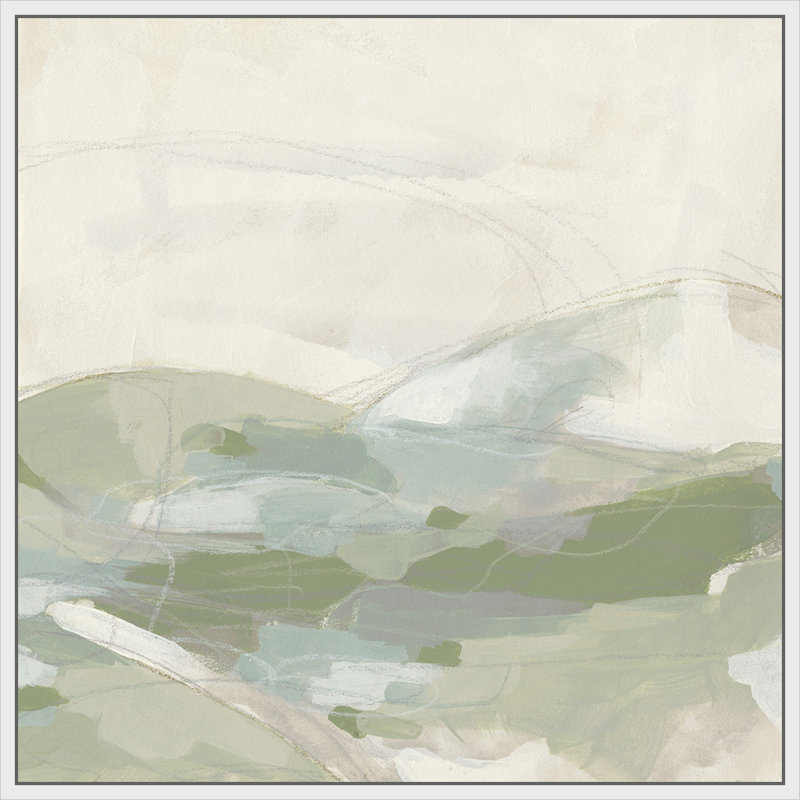 «Moss Vale I», peinture sur toile à cadre flottant, H 18 po x l 18 po x P 2 po, Cadre blanc