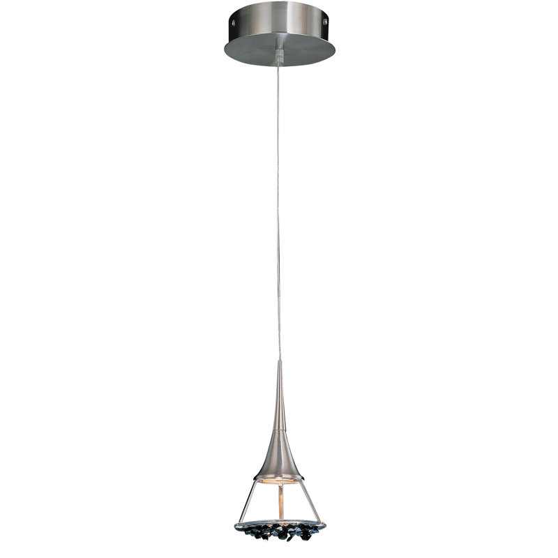 Luminaire suspendu simple géométrique à 1 lumière Crystal Lake, Noir Crystalique-Plus