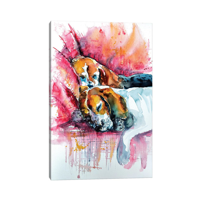 Sleeping Dogs by Anna Brigitta Kovacs - Wrapped Canvas Print, 20.32 cm H x 30.48 cm W
