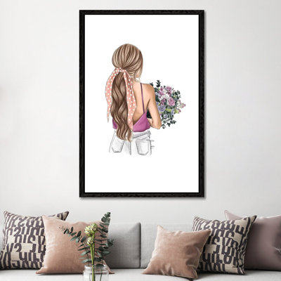 Polka Dots And Florals by Elza Fouche - Painting on Canvas