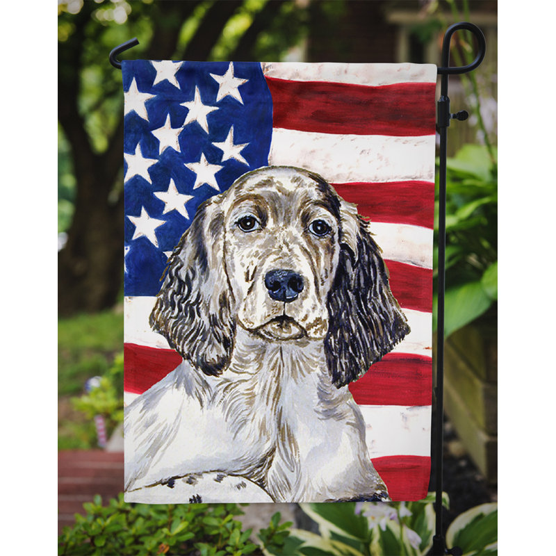 2 côtés en polyester de 2 côtés american drapeau de jardin, Épagneul King Charles