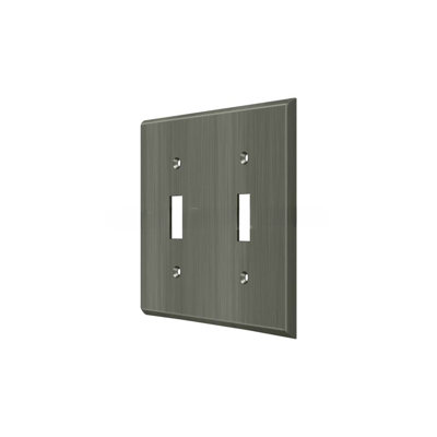 Deltana SWP4761U15A Switch Plate, Double Standard in Antique Nickel